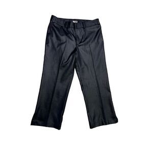 Z. Cavaricci pants women’s size 3 black silky straight leg crop with side slit